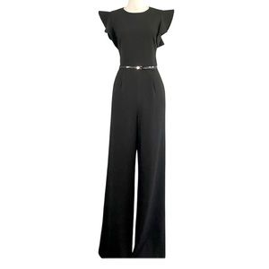 Calvin Klein Black flutter sleeve jumpsuit